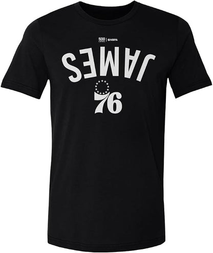 LeBron James Philadelphia 76ers Invert Men's T-Shirt – Cotton Basketball Graphic Tee in Royal Blue & Black, Sizes S–4XL