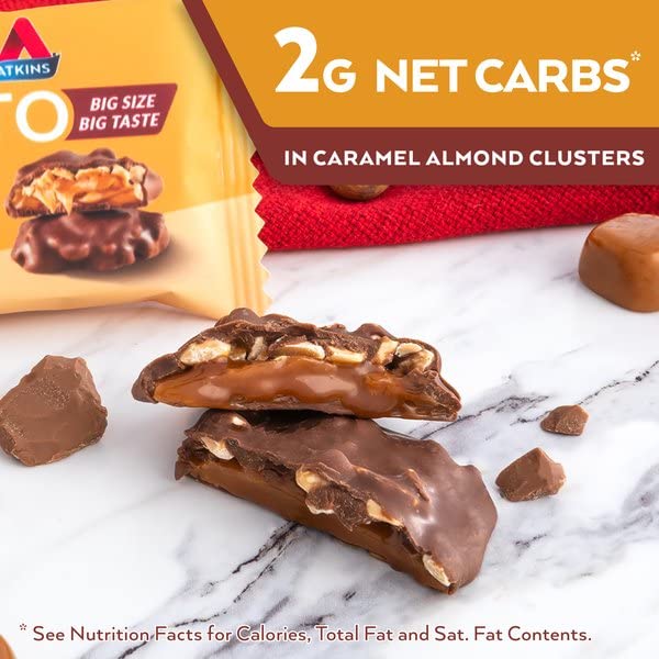 Caramel Almond Clusters & Endulge Peanut Butter Cups, Dessert Favorite, Low Carb
