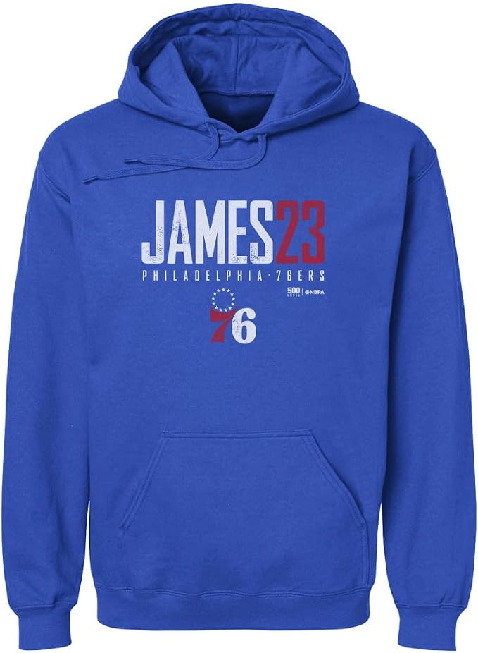 LeBron James Philadelphia 76ers Elite Men's Hoodie – Basketball Fan Pullover in Royal Blue, Black & Gray, Sizes S–3XL