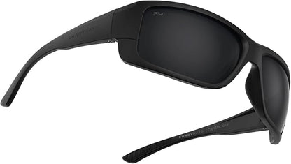 Capitan Men's Ultra-Durable Wraparound Polarized Sunglasses – Blackout Undercover Sport Eyewear