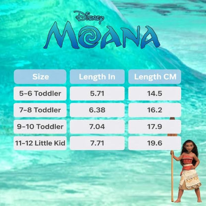 Moana Water Shoes for Girls – Quick-Dry Aqua Socks for Beach & Pool – Little Kid Size 11–12