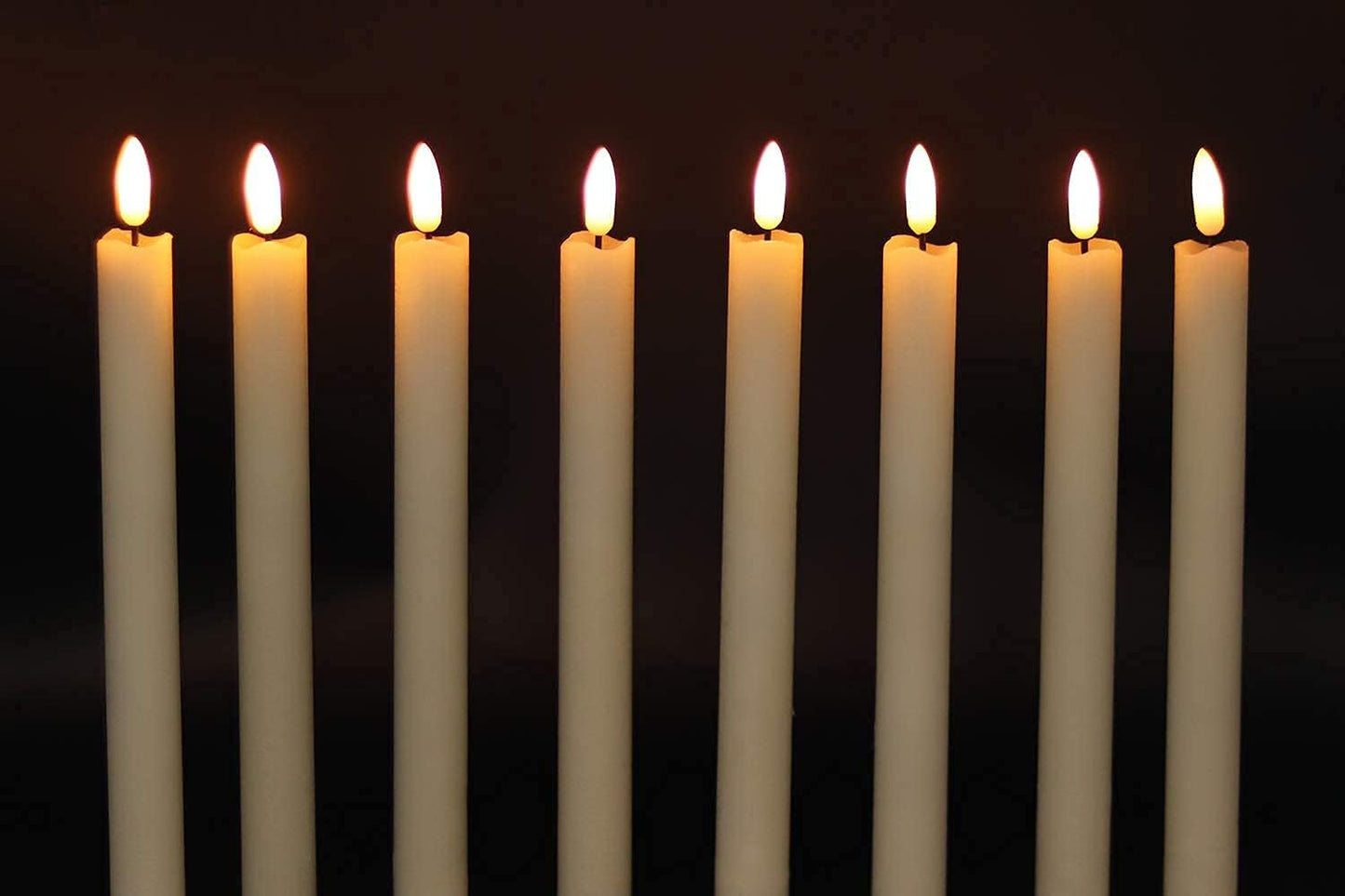 Pack of 6 Flameless Ivory Taper Candles with 10-Key Remote