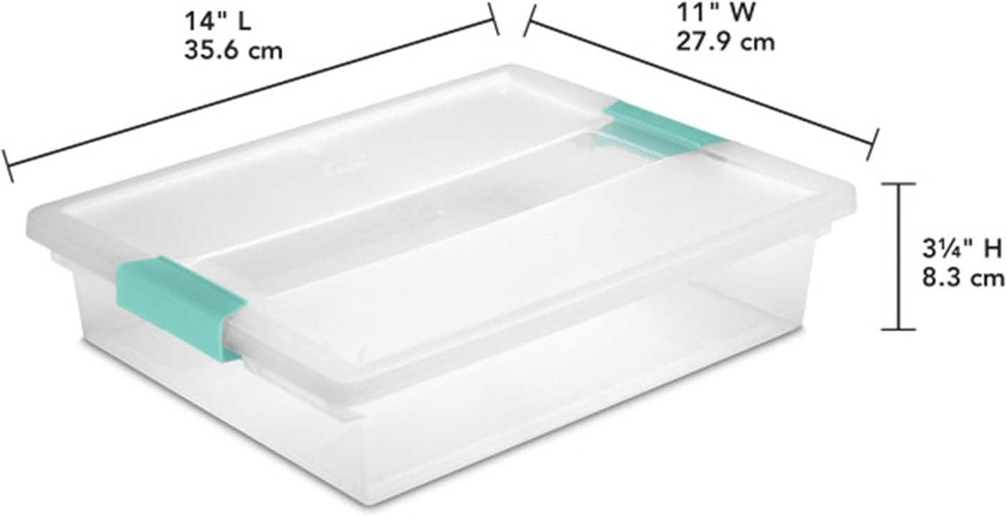 6-Pack Clip Boxes - Stackable Clear Plastic Storage Bins with Latching Lids for Arts, Crafts, and Office Organization