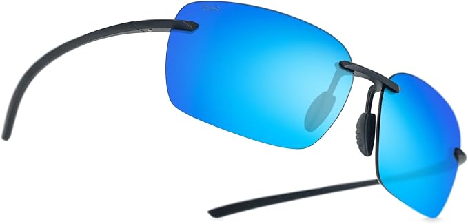 Huron Matte Black Polarized Sunglasses – Lightweight Frameless Men’s Eyewear