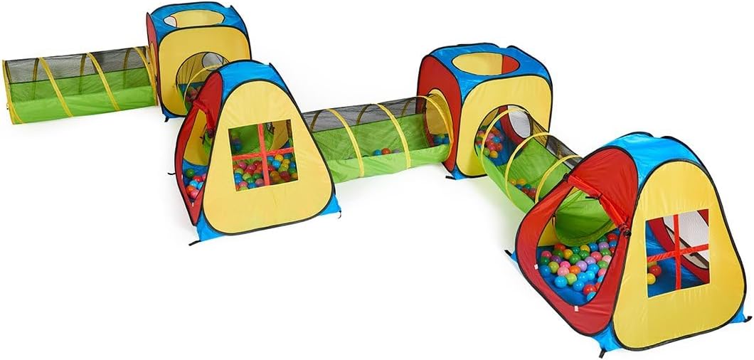 8-in-1 Pop-Up Play Tent Set with 4 Tunnels for Indoor/Outdoor Use