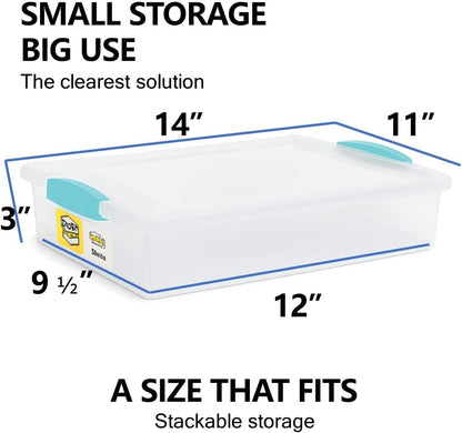 6-Quart Plastic Storage Containers with Lids - Large (14" x 11" x 3")