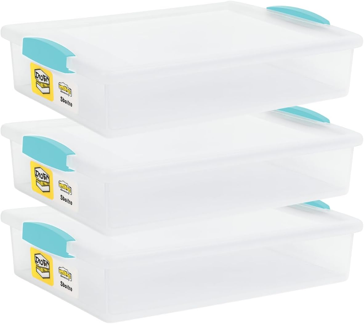 6-Quart Plastic Storage Containers with Lids - Large (14" x 11" x 3")