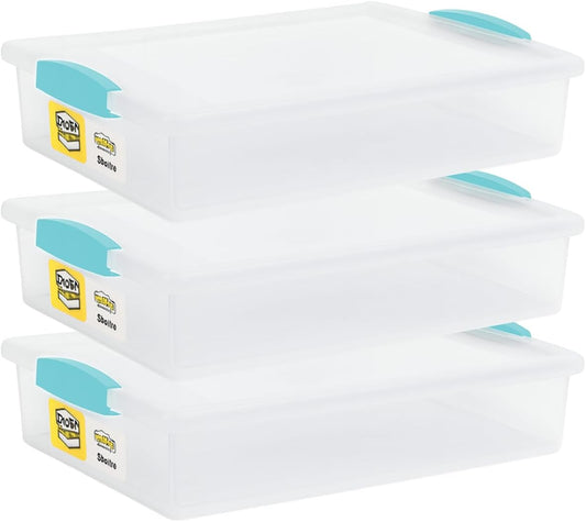 6-Quart Plastic Storage Containers with Lids - Large (14" x 11" x 3")