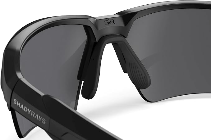 Talon Men's Semi-Rimless Sport Polarized Sunglasses – Black Glacier, Lightweight Athletic Eyewear