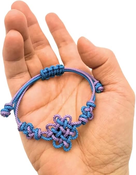Demon Hunters Knot Bracelet – Blue Pink Adjustable Handmade Woven Cosplay Wristband Gift