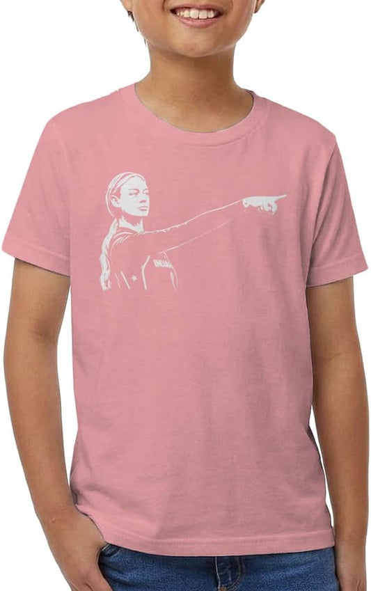 Sophie Cunningham Point God Youth T-Shirt – Kids Basketball Fan Graphic Tee, Light Pink, Large