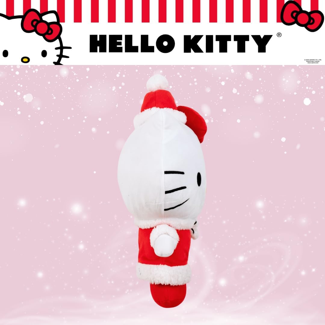 Hello Kitty Santa Holiday Cuddle Pillow Buddy - Super Soft Plush Bedding Accessory