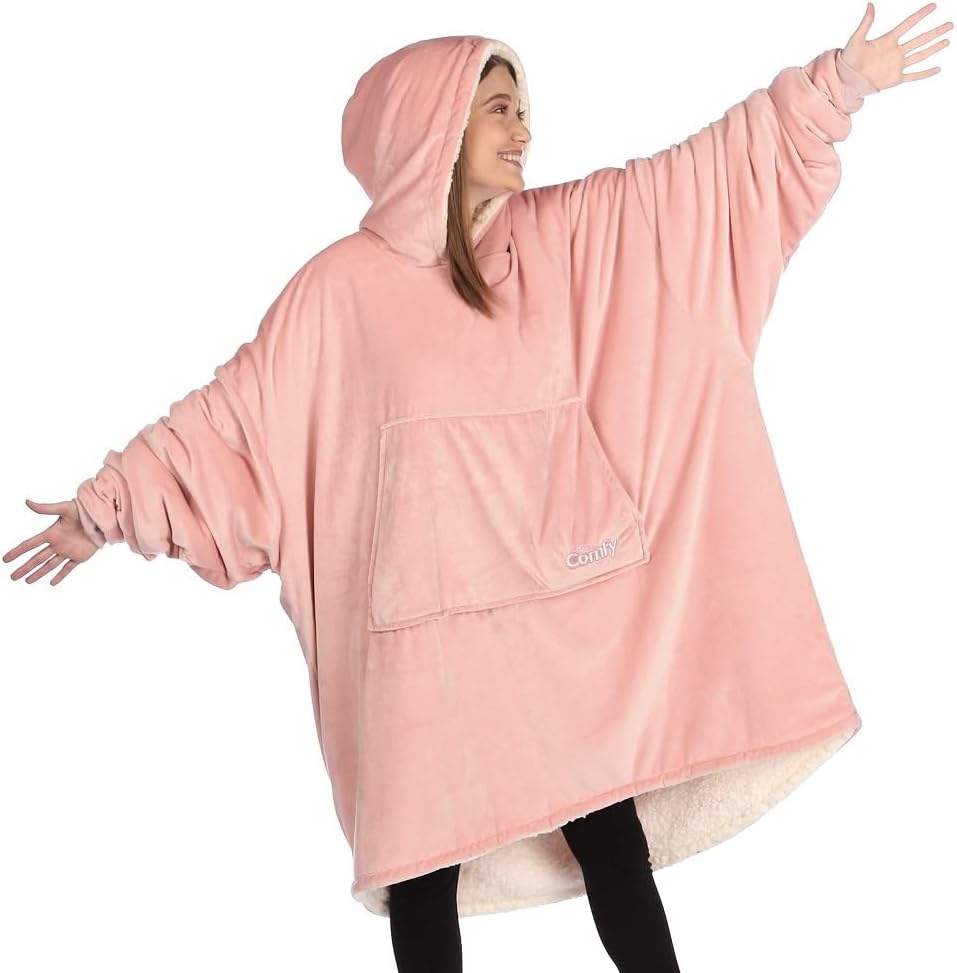 Oversized Microfiber & Sherpa Wearable Blanket One Size Fits All