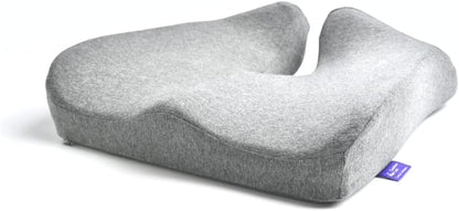 Pressure Relief Seat Cushion – Extra-Dense Memory Foam for Hip & Tailbone Support (Light Grey)