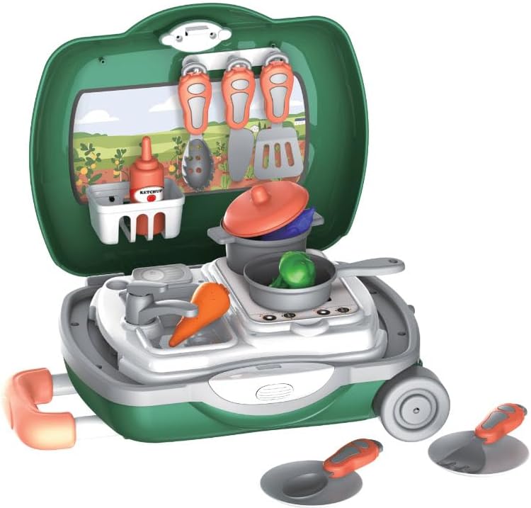 Lil’ Builder Luggage Playset – 36-Piece Kids Construction Toy Set