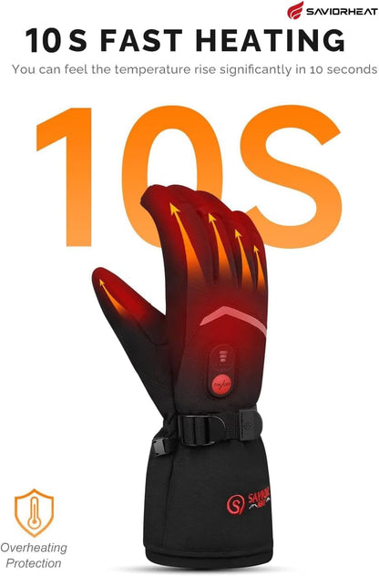 Rechargeable Heated Gloves for Men & Women – 3000mAh Waterproof Ski Gloves with 3 Heat Levels up to 150°F, Size Medium