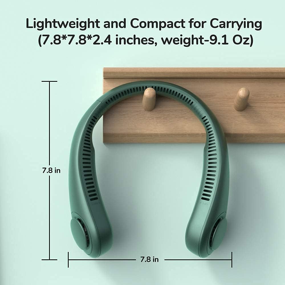 Portable Bladeless Neck Fan – Rechargeable Wearable Personal Fan with 5 Speeds & 4000mAh Battery