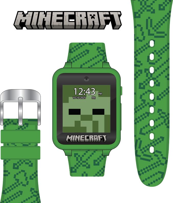 Minecraft Kids Smart Watch with Touchscreen, Camera, & Games