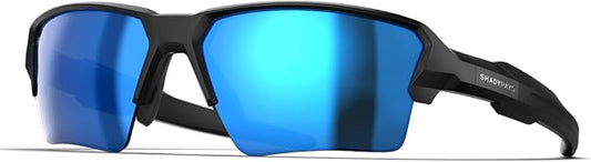 Talon Men's Semi-Rimless Sport Polarized Sunglasses – Black Glacier, Lightweight Athletic Eyewear