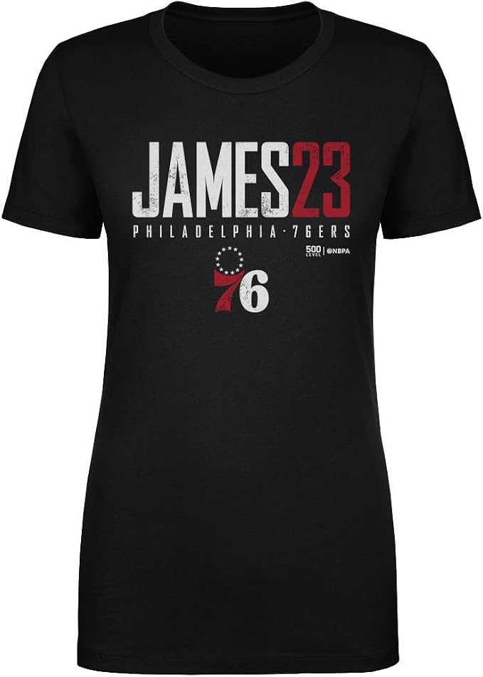 LeBron James Philadelphia 76ers Elite Women's T-Shirt – Basketball Fan Tee in Royal Blue, Black & Gray, Sizes S–3XL