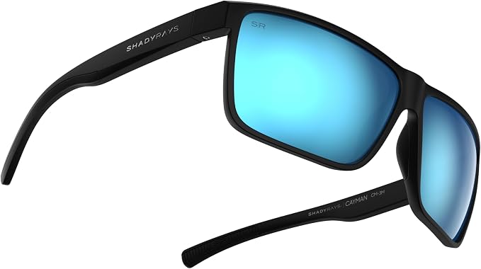Cayman Men's Lightweight Polarized Sunglasses – Black Ocean, Standard Size