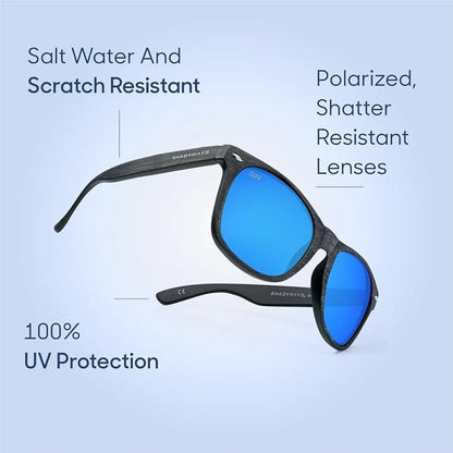 Classics Polarized Sunglasses for Men & Women – Black Ocean Timber, Classic Everyday Eyewear