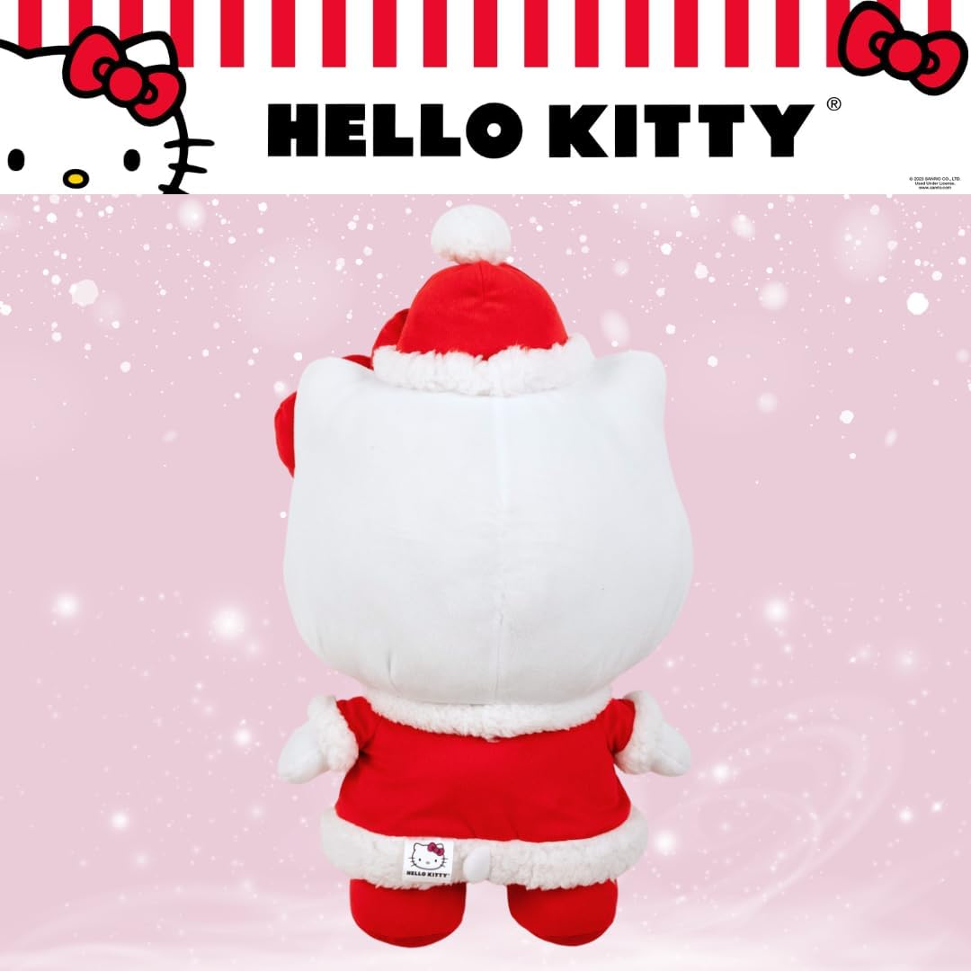 Hello Kitty Santa Holiday Cuddle Pillow Buddy - Super Soft Plush Bedding Accessory