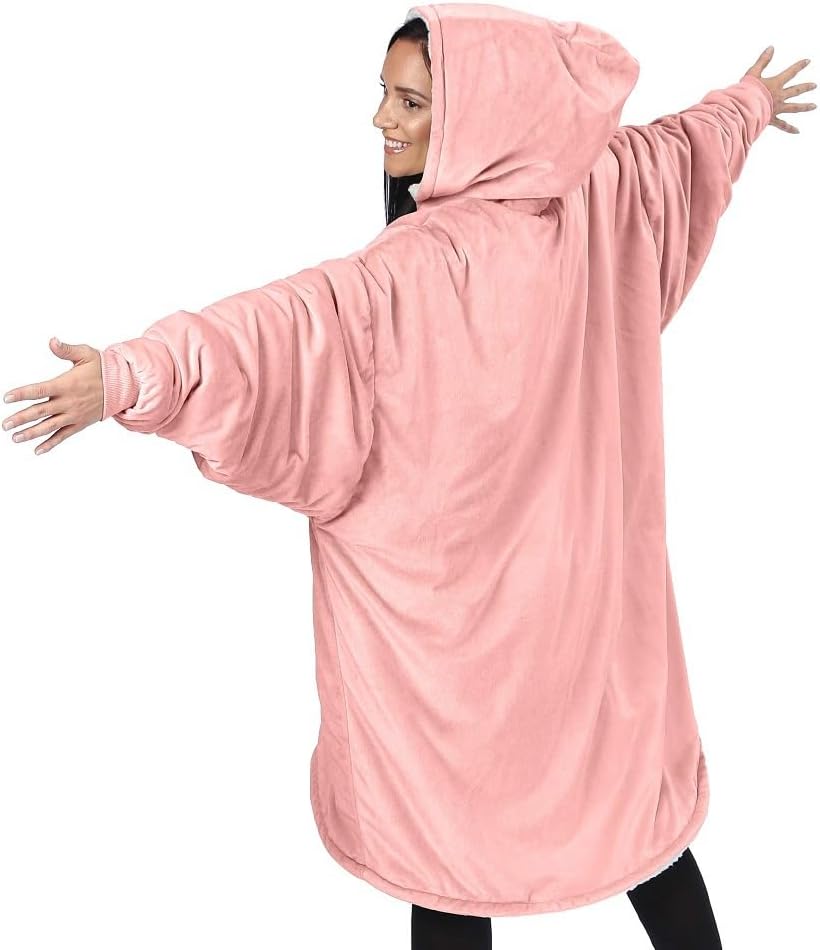 Oversized Microfiber & Sherpa Wearable Blanket One Size Fits All