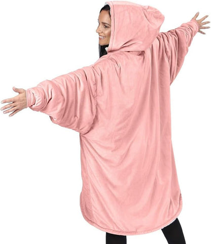 Oversized Microfiber & Sherpa Wearable Blanket One Size Fits All