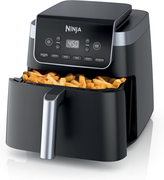 Air Fryer, 120 Volts, Nonstick Basket & Crisper Plate, Grey