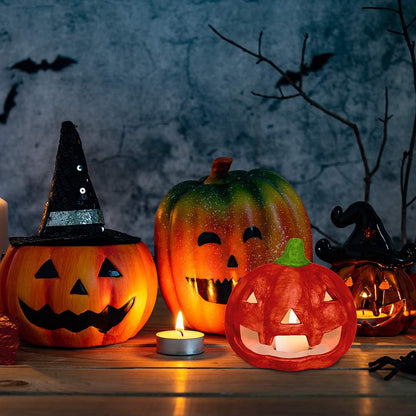 6-Set DIY Ceramic Pumpkin Painting Kit – Jack-o'-Lantern Figurines for Kids, Halloween Classroom Crafts & Party Décor