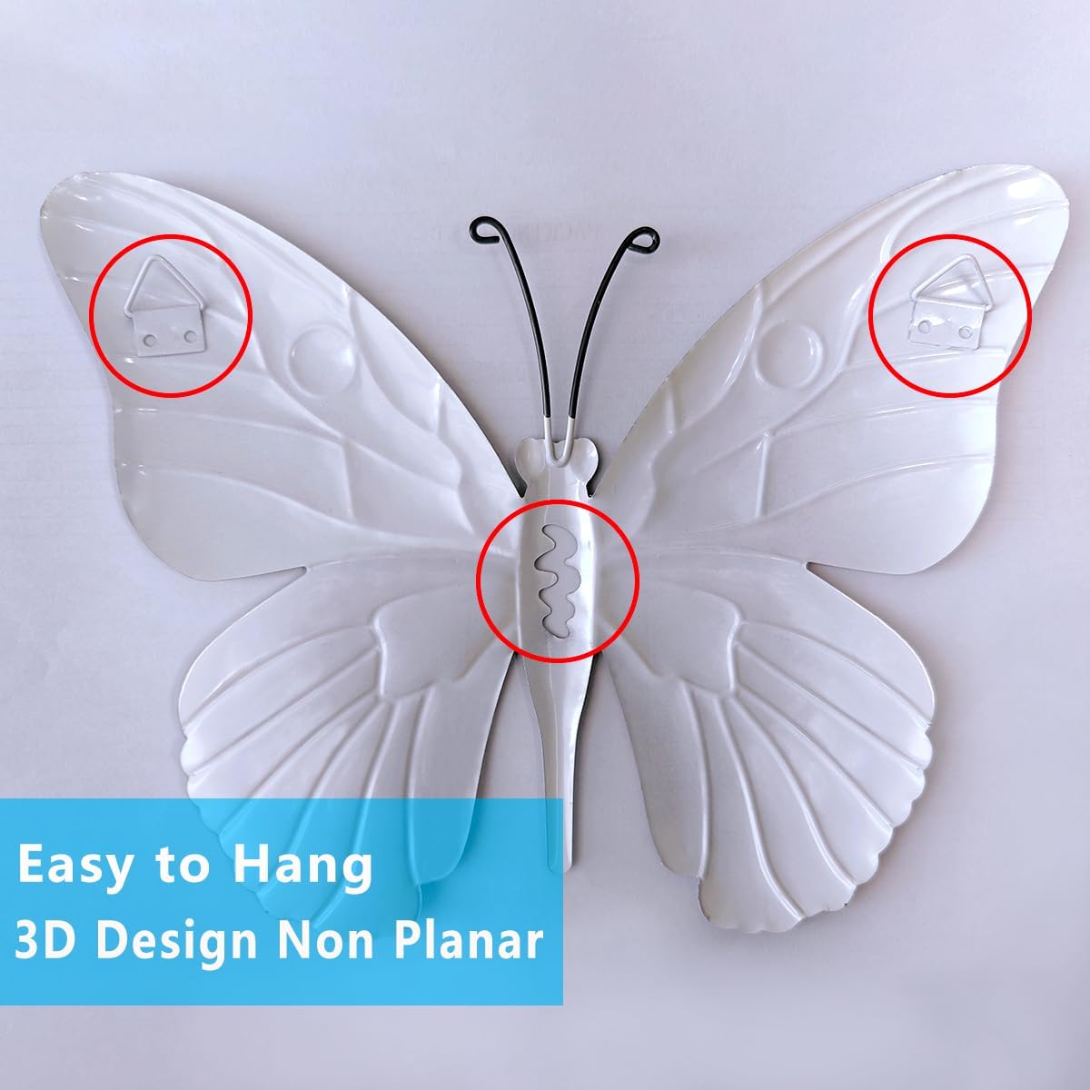 9.6" Metal Butterfly Wall Décor (4 Pack) – Outdoor Fence & Garden Wall Art for Patio, Balcony, Living Room or Bedroom