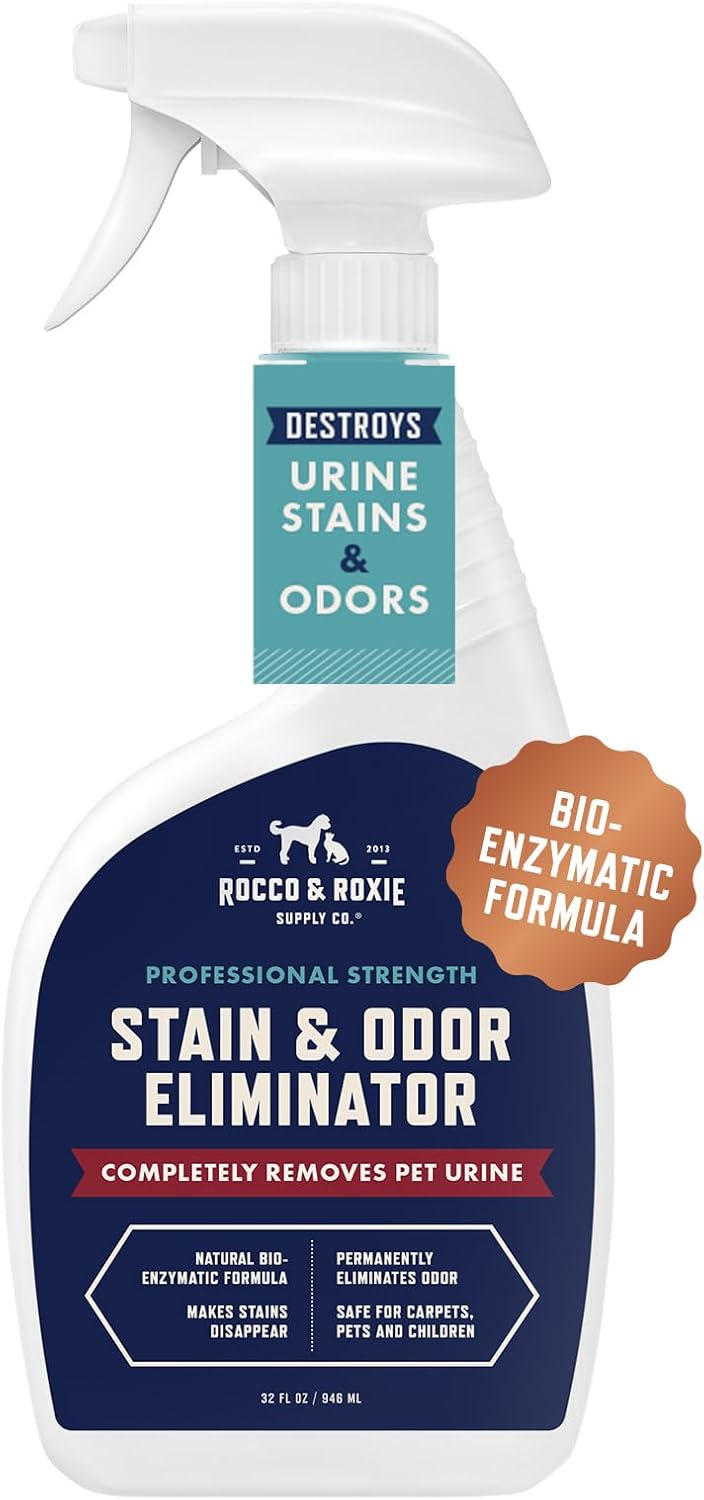 Pet Stain & Odor Eliminator – Enzyme Cleaner Spray for Dog & Cat Urine, Carpet & Home – 32 fl oz