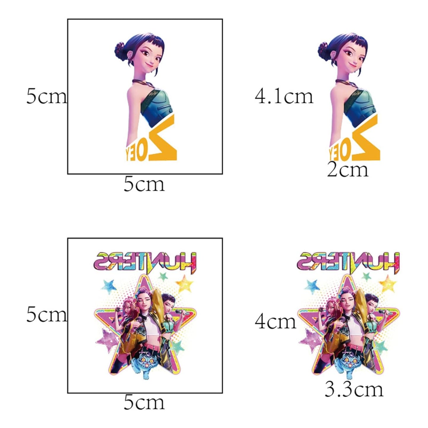 Demon Movie Hunter Temporary Tattoos (20 PCS) – Cartoon Party Favors for Teens & Adults