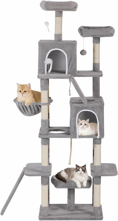 Multi-Level Cat Tree – Large Cat Tower with Scratching Posts, Condo, Perches & Hammock