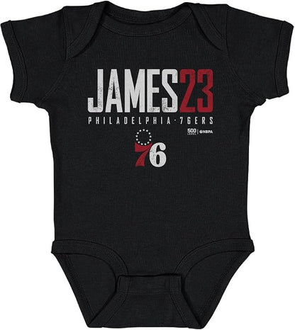 LeBron James Philadelphia 76ers Elite Infant Bodysuit – Baby One-Piece in Royal Blue, Black & Gray, Ages 6–24 Months