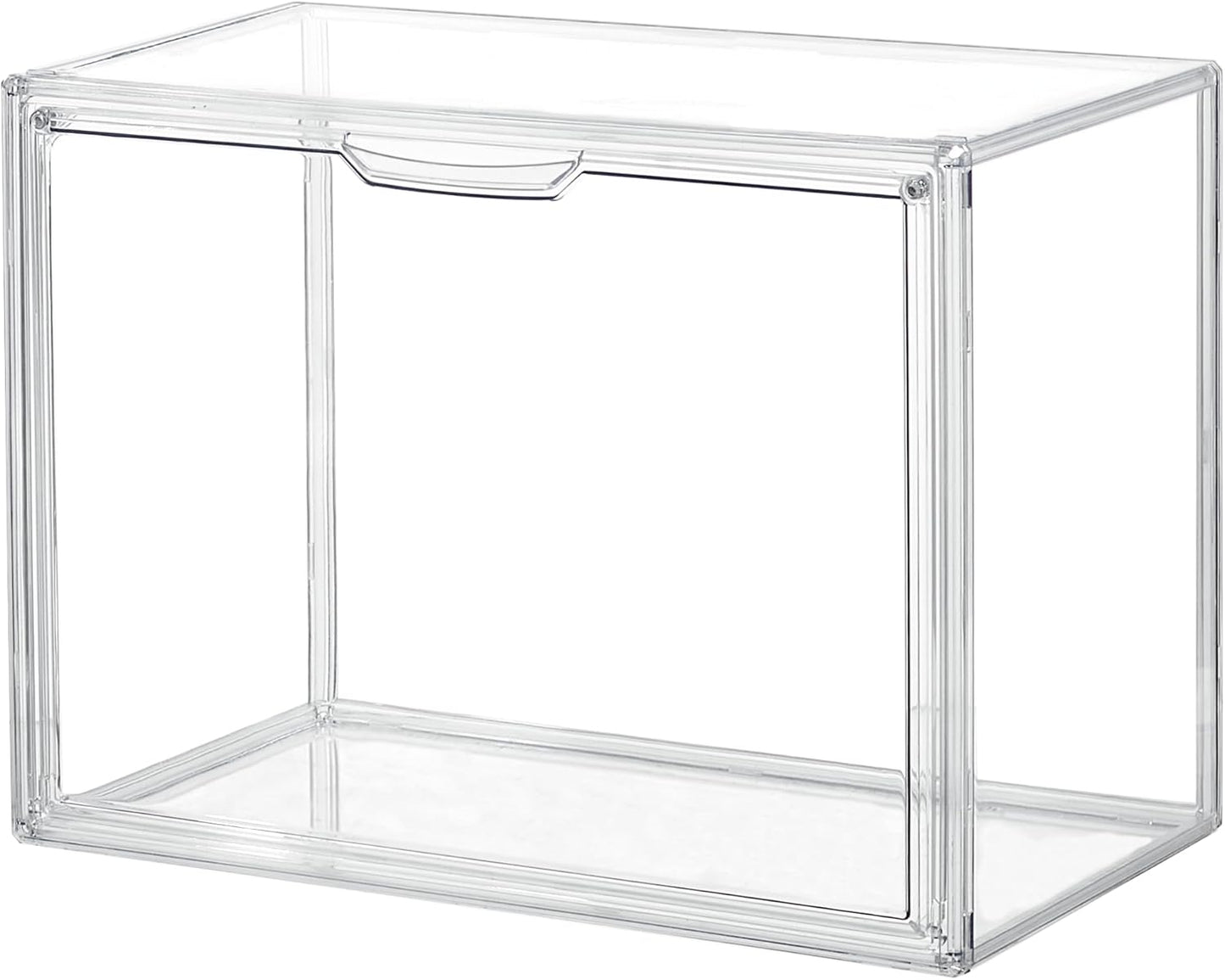 X-Large Clear Acrylic Display Case with Magnetic Lid - Stackable Storage for Collectibles
