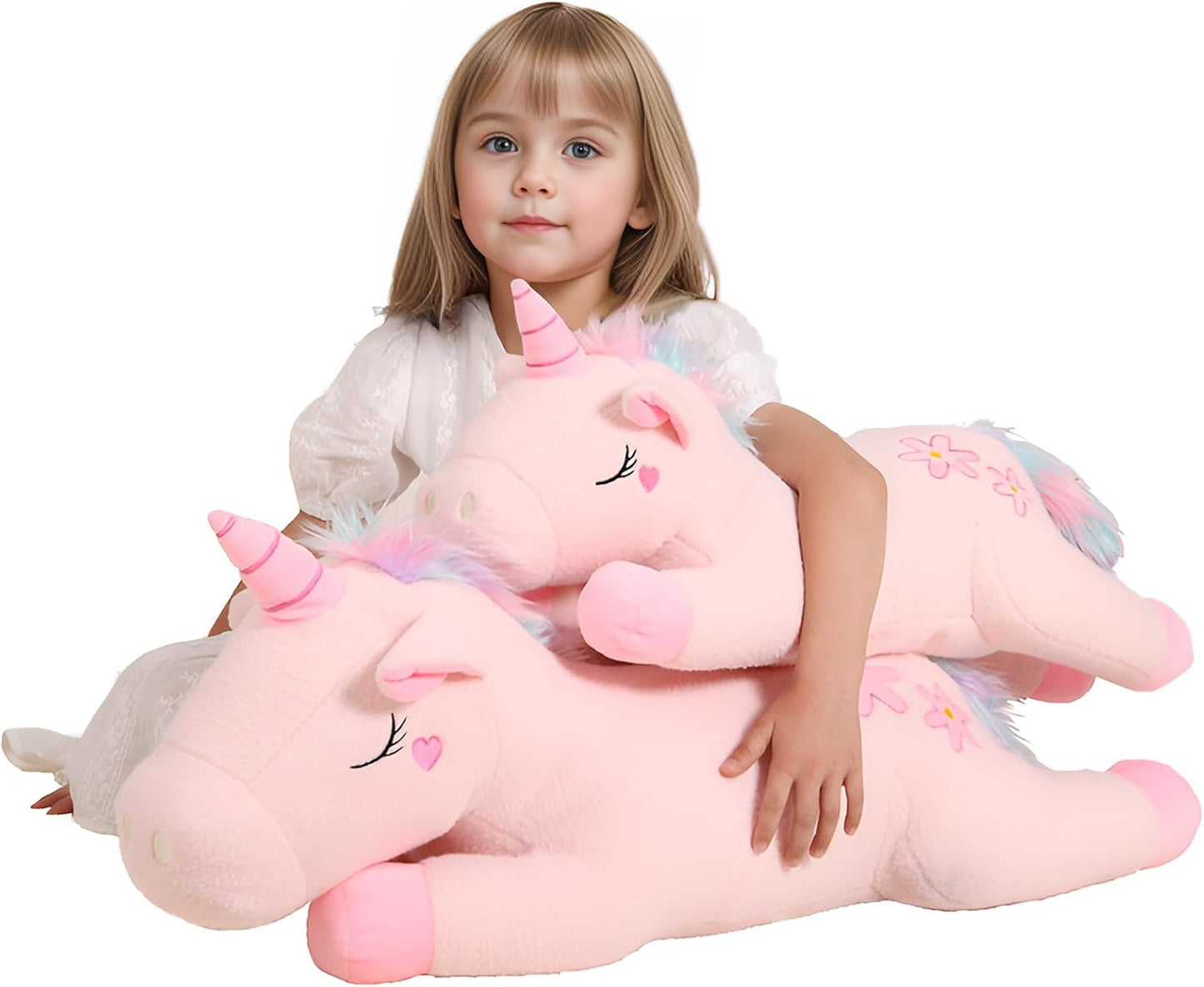 32" Jumbo Pink Unicorn Plush Toy – Soft Body Pillow Pet for Kids