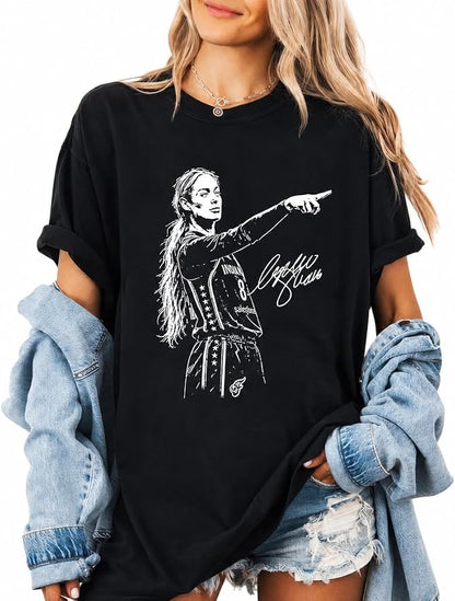 Point Guard Pointing Graphic T-Shirt – Funny Basketball Sports Fan Tee for Women, Black, Large