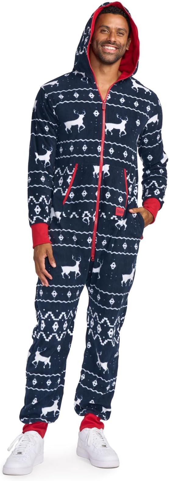 Comfy Christmas Onesies for Adults - Unisex Matching Holiday Jumpsuits with Handy Pockets