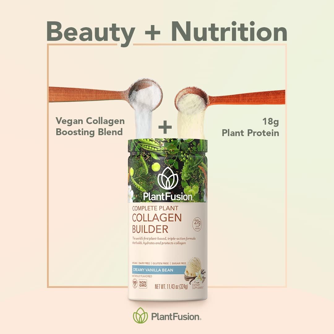 PlantFusion Vegan Collagen Powder - Unflavored, Plant-Based Protein for Hair, Skin & Joints