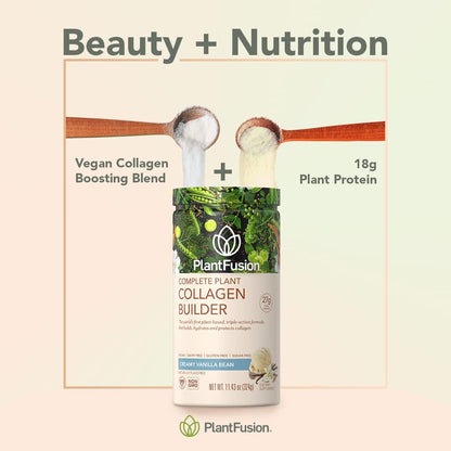 PlantFusion Vegan Collagen Powder - Unflavored, Plant-Based Protein for Hair, Skin & Joints