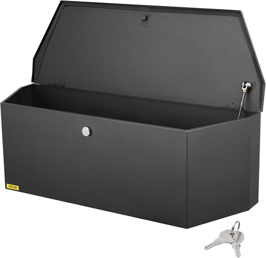 Heavy-Duty Steel Trailer Tongue Tool Box – 36" Lockable Storage Chest with Keys for Trailers, Trucks, RVs & Off-Road Vehicles