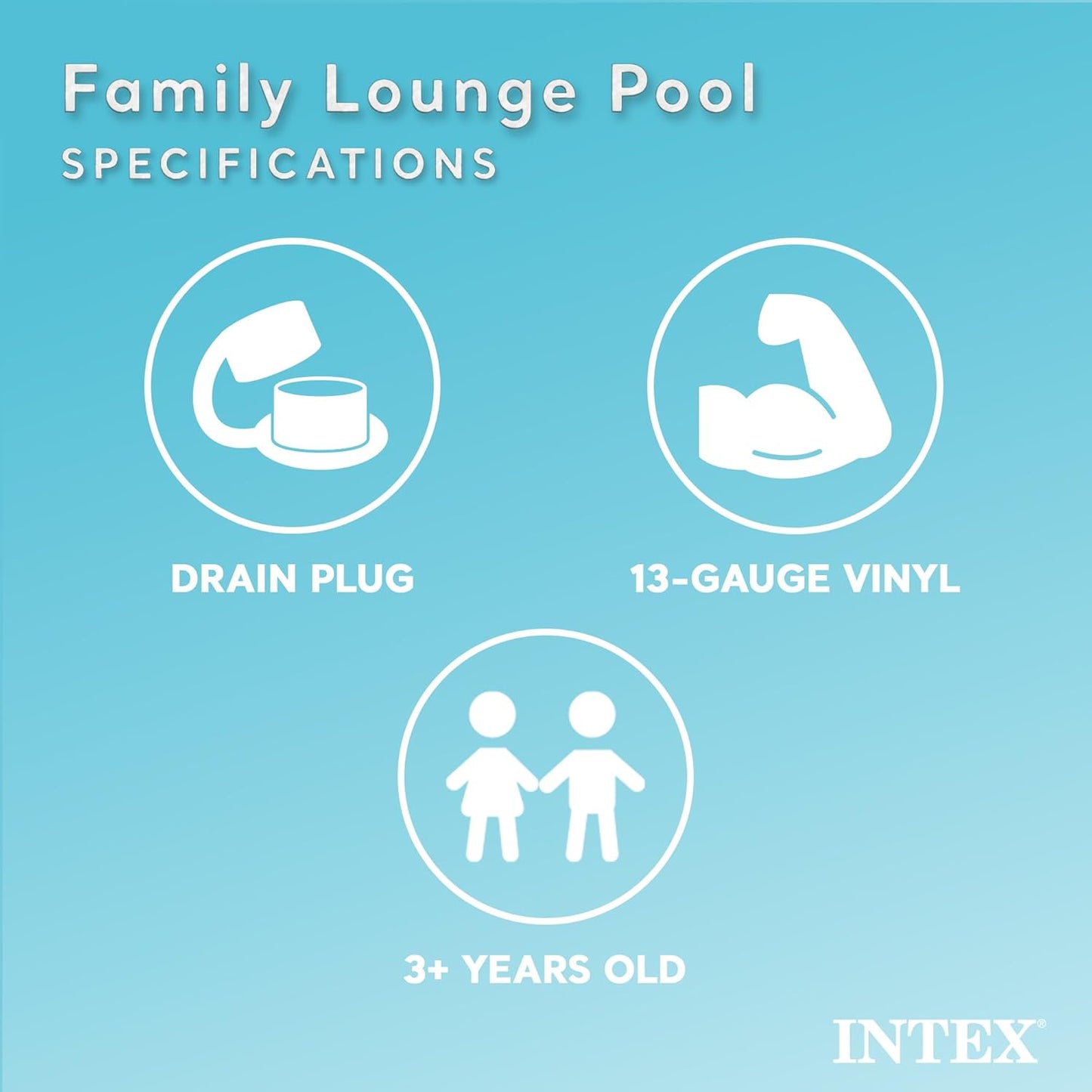 Inflatable Above-Ground Family Lounge Pool: Built-in Bench and Cup Holder