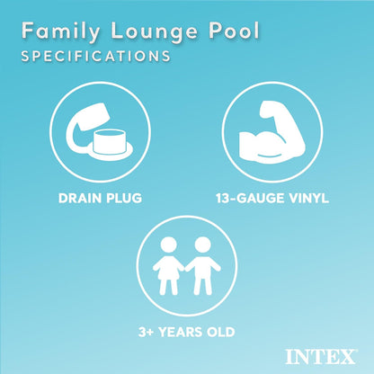 Inflatable Above-Ground Family Lounge Pool: Built-in Bench and Cup Holder