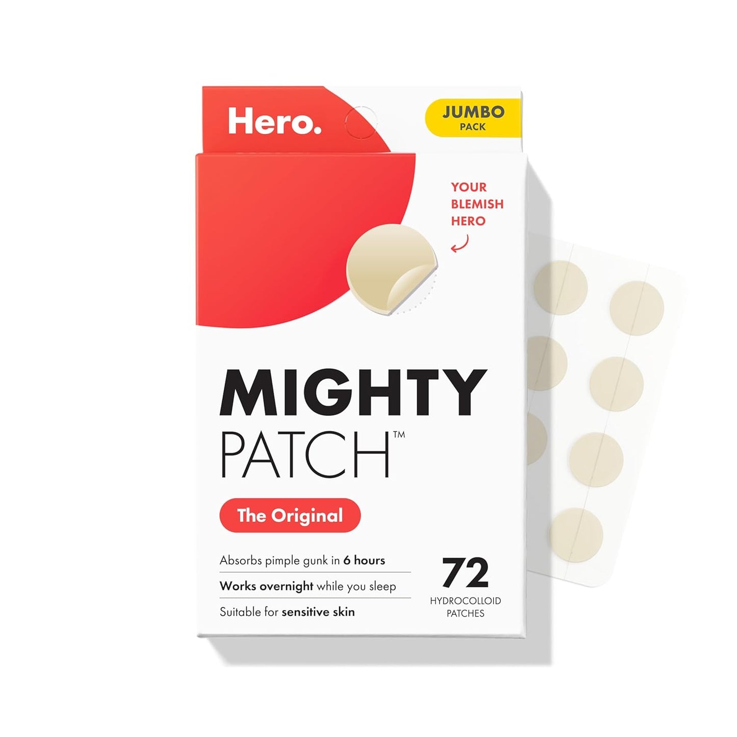 Hydrocolloid Acne Pimple Patches – Overnight Spot Stickers for Zits & Whiteheads (72 Count)