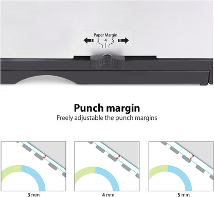 Binding Machine, 21-Hole, 450 Sheets with Comb Bindings, for Letter Size, A4, A5 Paper