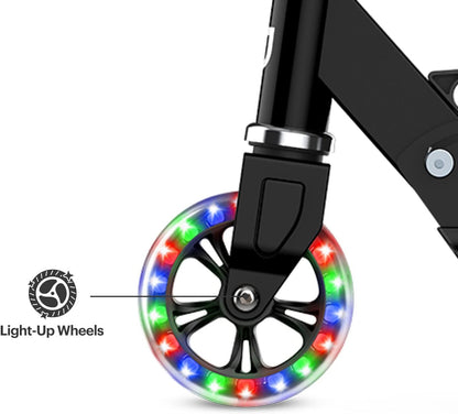 Light-Up 2-Wheel Kick Scooter with Adjustable Handlebar for Ages 5+