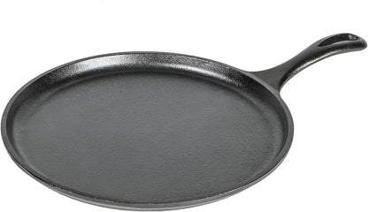 Pre-Seasoned Cast Iron Round Griddle – 10.5-Inch, Stovetop to Campfire Ready