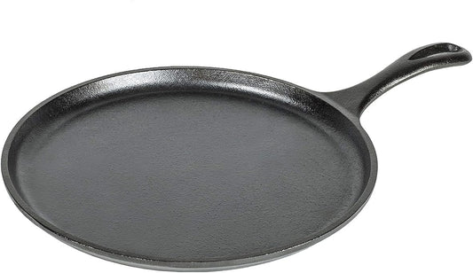 Pre-Seasoned Cast Iron Round Griddle – 10.5-Inch, Stovetop to Campfire Ready